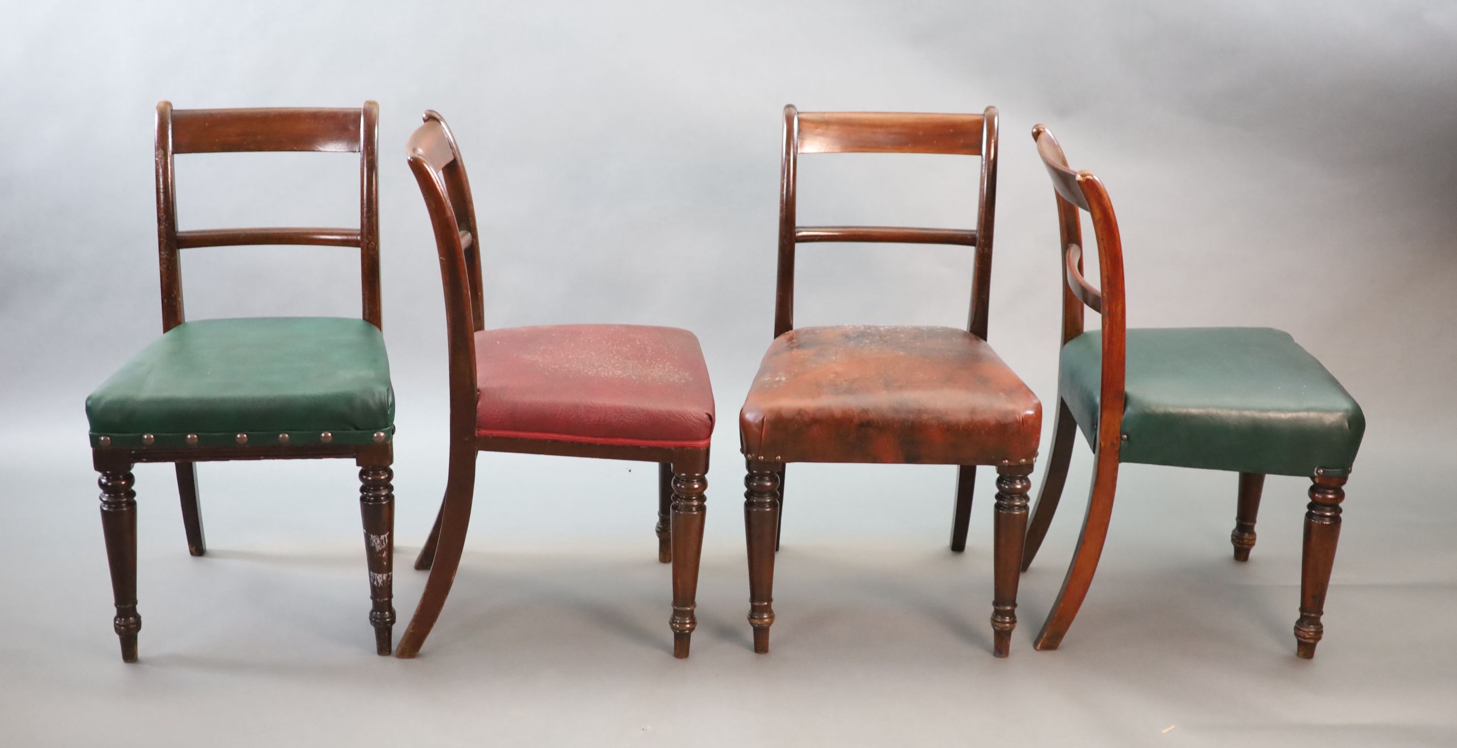 A set of ten early Victorian mahogany dining chairs